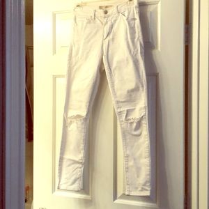 Topshop white distressed jeans